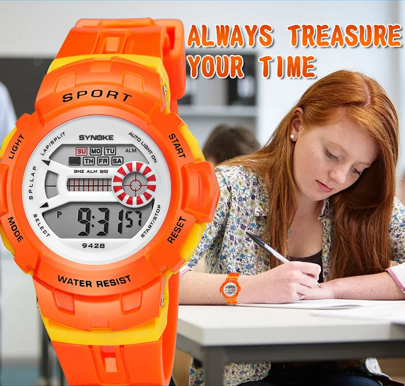 SYNOKE спортивные детские часы модный светодиодный кварцевые цифровые часы для мальчиков Дети 30 м Водонепроницаемые наручные часы для