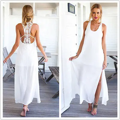 2015 font b Sexy b font font b Womens b font Summer Lace Sleeveless Boho Long