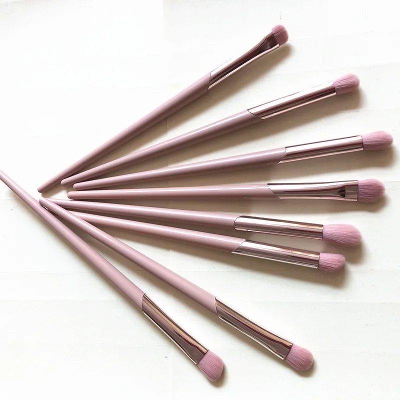 

8Pcs Pink Color Eyes Makeup Brushes Set Wood Handle Eyeshadow Eyeliner Blending Brush Powder Face Cosmetic Make Up Maquillaje