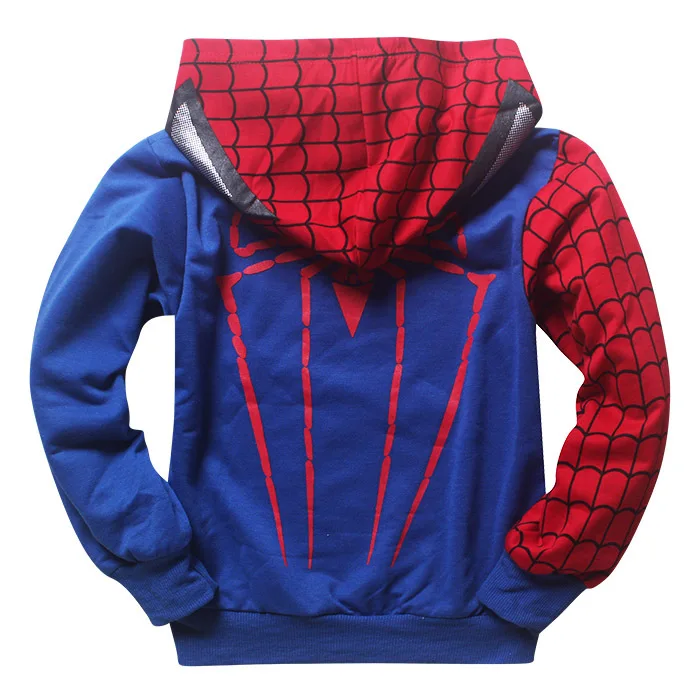 Костюм Человека-паука футболка с человеком-пауком для мальчиков детская одежда костюм Супермена костюм Бэтмена комплект одежды детский пуловер