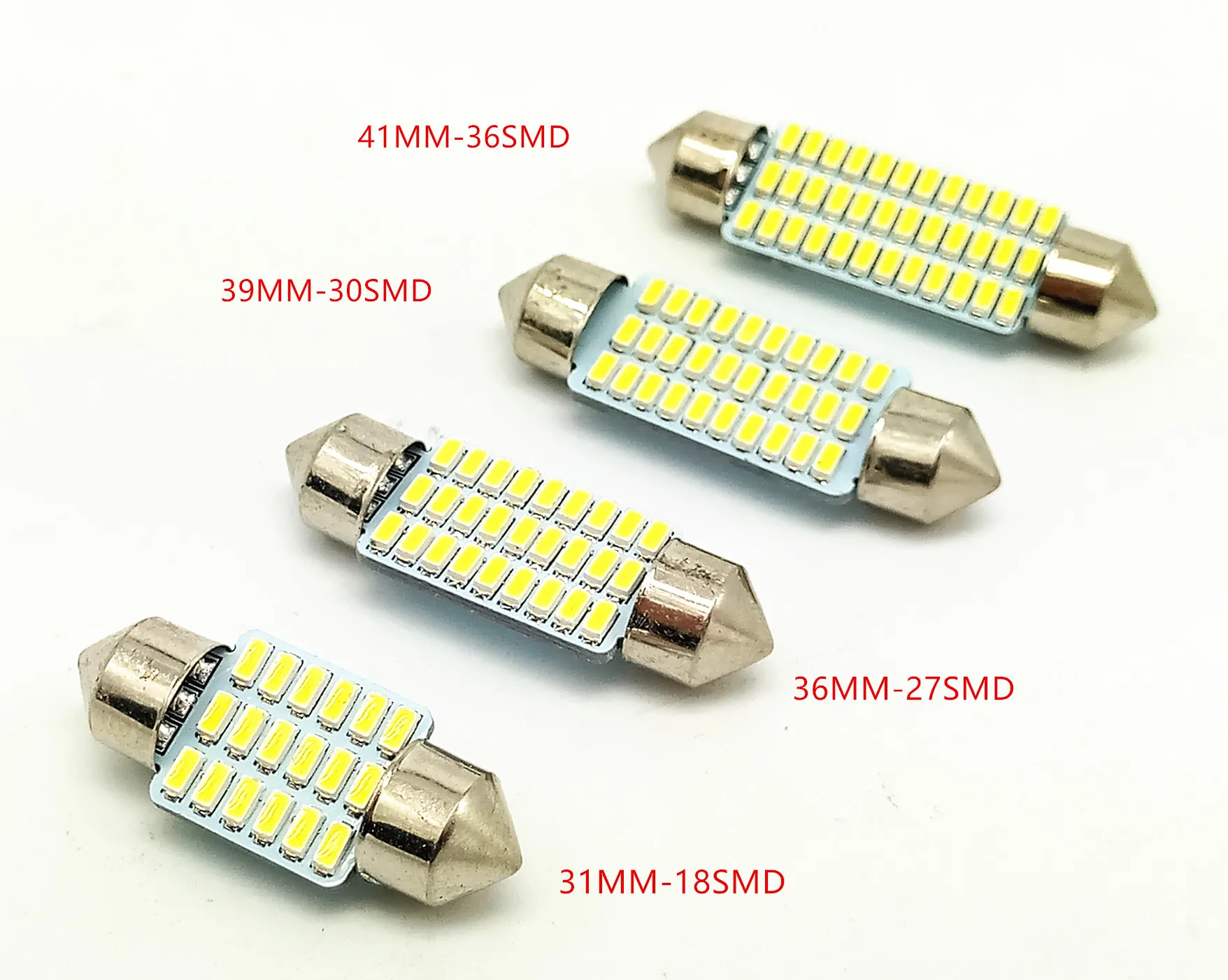 10pcs 3014 smd Car Led 31mm 36mm 39mm 41mm C5w Festoon Dome Light white
