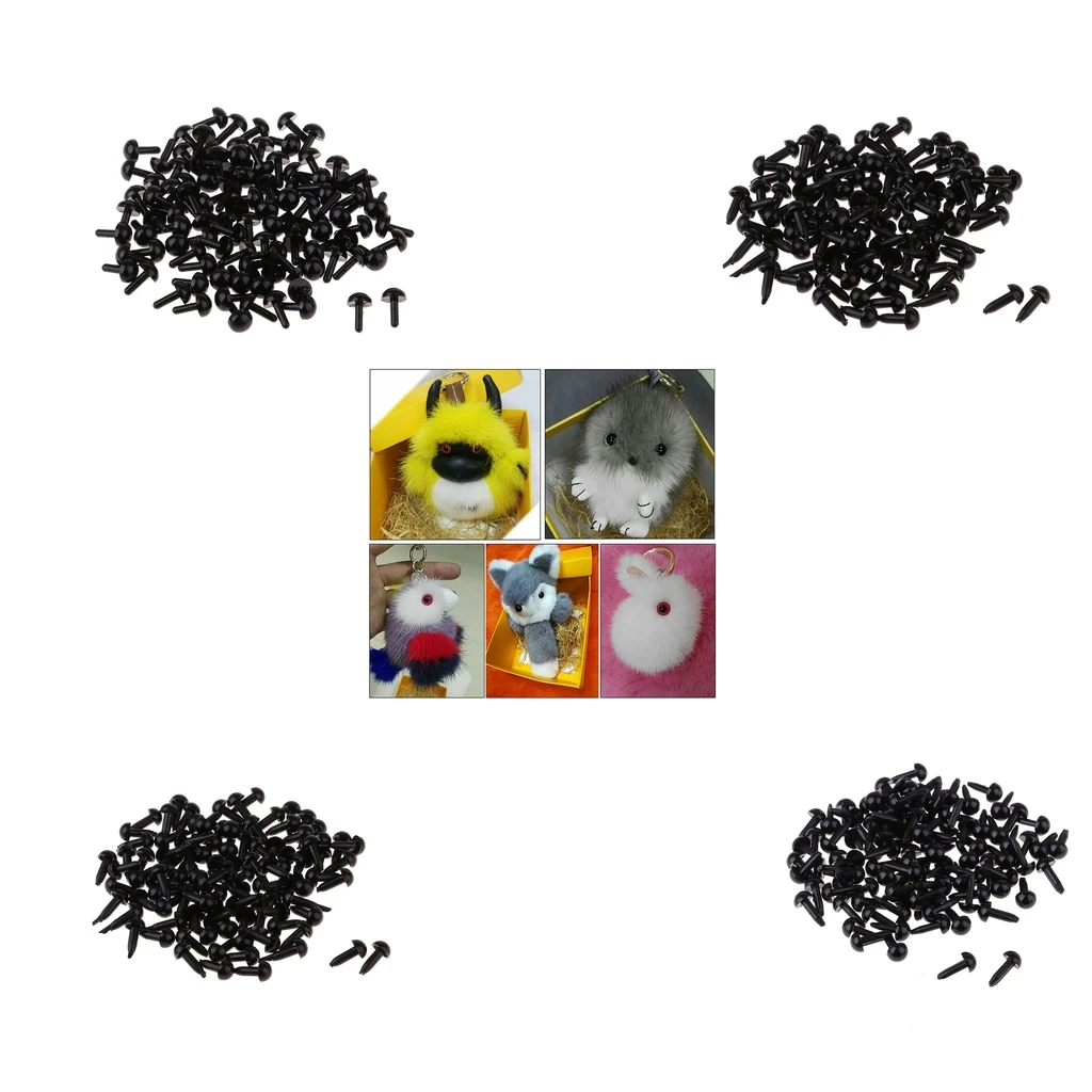 MagiDeal 100Pcs Black Acrylic Safety Eye Eyeballs Doll Puppets Toy DIY Craft for dolls accessories kids DIY craft materials