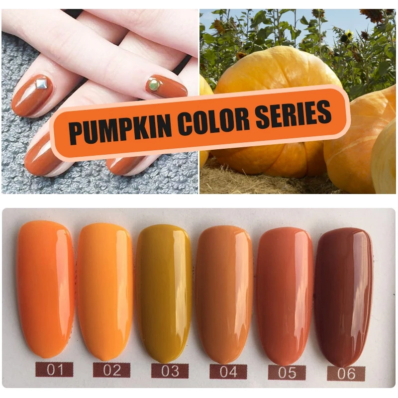 YIFEI высокое качество УФ-гель для ногтей набор 10 мл замачиваемый лак для ногтей Vernis полуперманентные украшения ногтей УФ-гель лак 6 шт - Цвет: Pumpkin Color