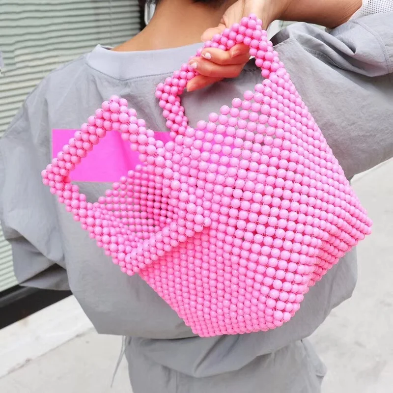 Bolsa de Mão Bolsa de Embreagem Moda Coreana Praia Rosa Hobos Bolsas Femininas Frisado