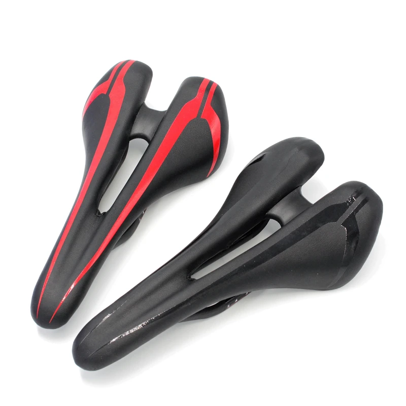 

EC90 Bicycle Seats MTB Bikes Carbon Saddle 270*135mm Black/Red MTB Saddle Ultralight Carbon Saddles