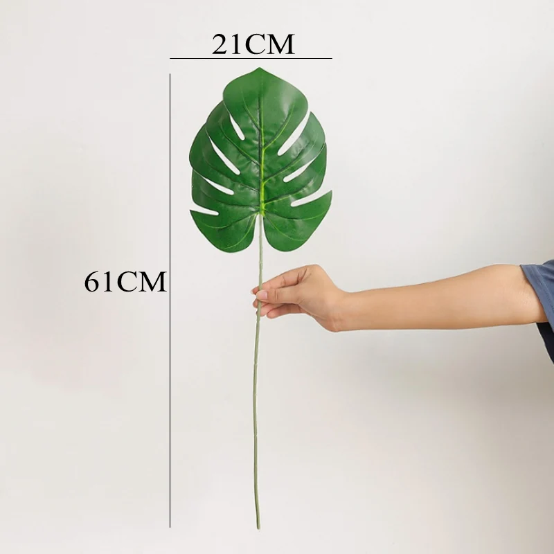 1 шт. большие тропические листья пальмы искусственные растения зеленый пластиковый лист поддельные растения для дома и сада украшения Аксессуары - Цвет: D