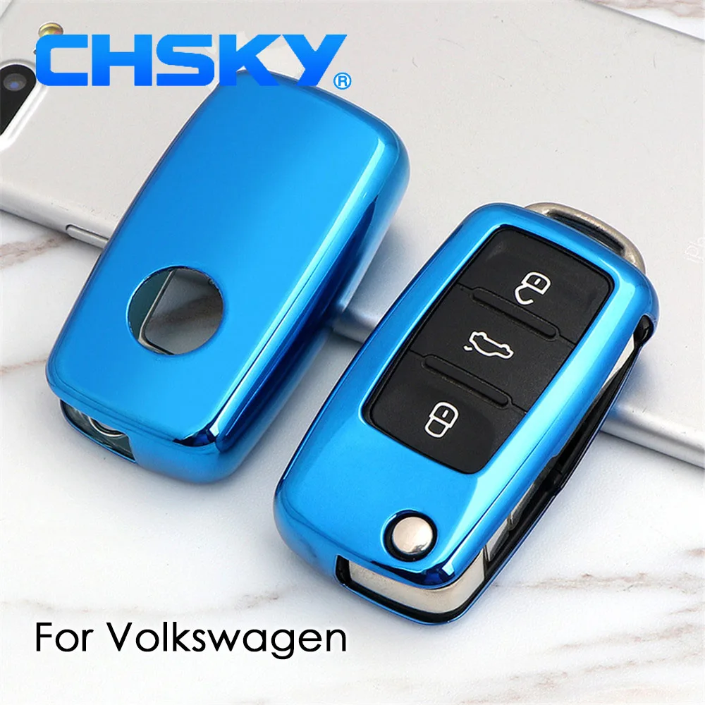 Чехол CHSKY из ТПУ для ключа volkswagen vw чехол polo passat b8 b5 b7 tiguan jetta 6 автомобиля аксессуары