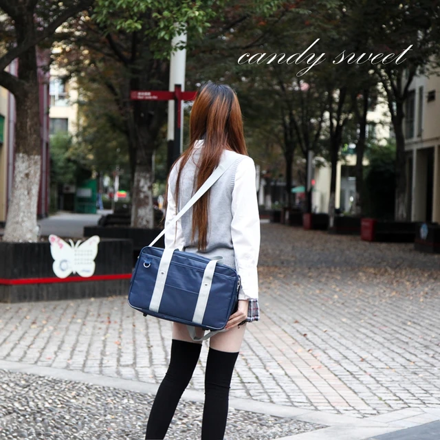 Japanese school Handbags Oxford Travel Bag Women Shoulder Satchel Bags Solid Color High School Students Bookbags messenger bag