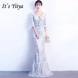 Es Yiiya Vestidos de Noche con Lentejuelas con Cuello en V Medias Mangas Vestidos de Fiesta Cristal Real Formal con Cremallera Espalda Sirena Vestido de Fiesta C185 Es Yiiya Vestidos de Noche con Lentejuelas con Cuello en V Medias Mangas Vestidos de Fiesta Cristal Real Formal con Cremallera Espalda Sirena Vestido de Fiesta C185