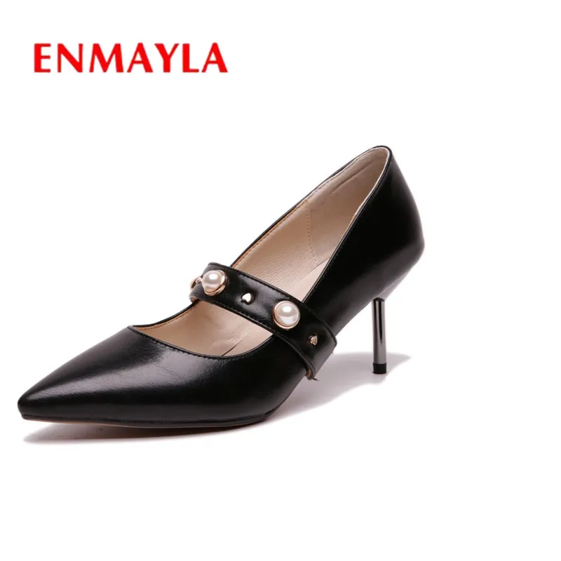 ENMAYLA 2019 Basic High Thin Heels Ladies Shoes Pointed Toe Party Slip-On Women Fashion Solid Shoes Size 34-39 LY2426 ENMAYLA 2019 Basic High Thin Heels Ladies Shoes Pointed Toe Party Slip-On Women Fashion Solid Shoes Size 34-39 LY2426