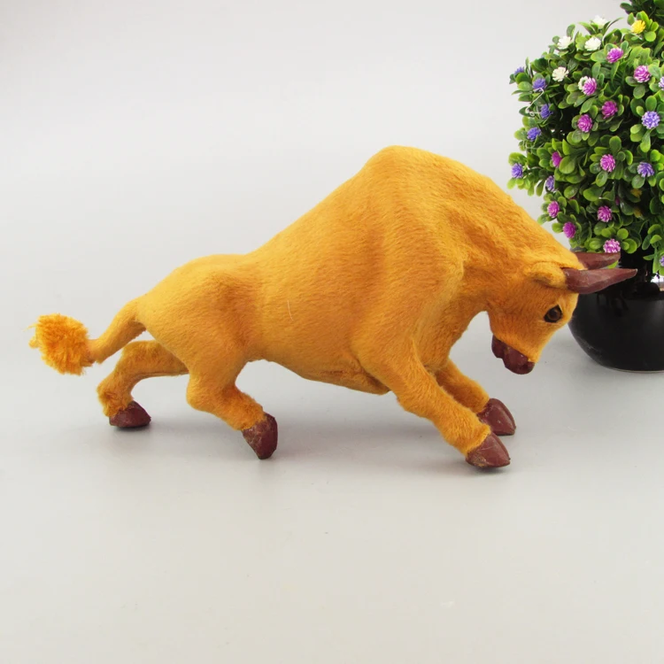 creative simulation bull toy handicraft yellow cattle model gift about