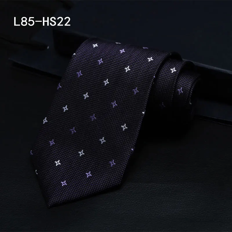 Модный роскошный галстук из натурального шелка для мужчин, формальное платье, геометрический полосатый галстук, свадебные подарки для мужчин - Цвет: L85-HS22
