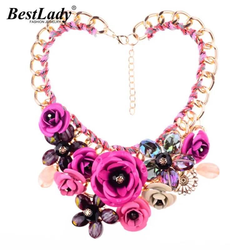 Best lady New Za Brand Fashion Crystal Necklaces & Pendants Costume