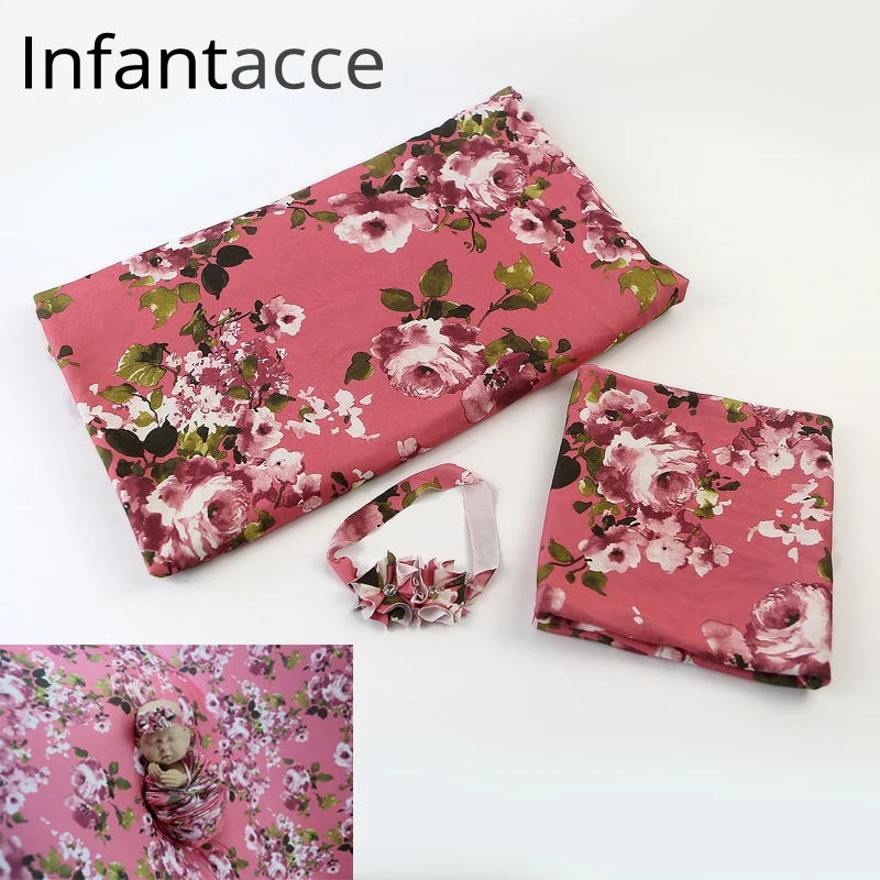 

printed fabric blanket wrap headband baby background monthly accessories photo fabric backdrops for newborn photography props