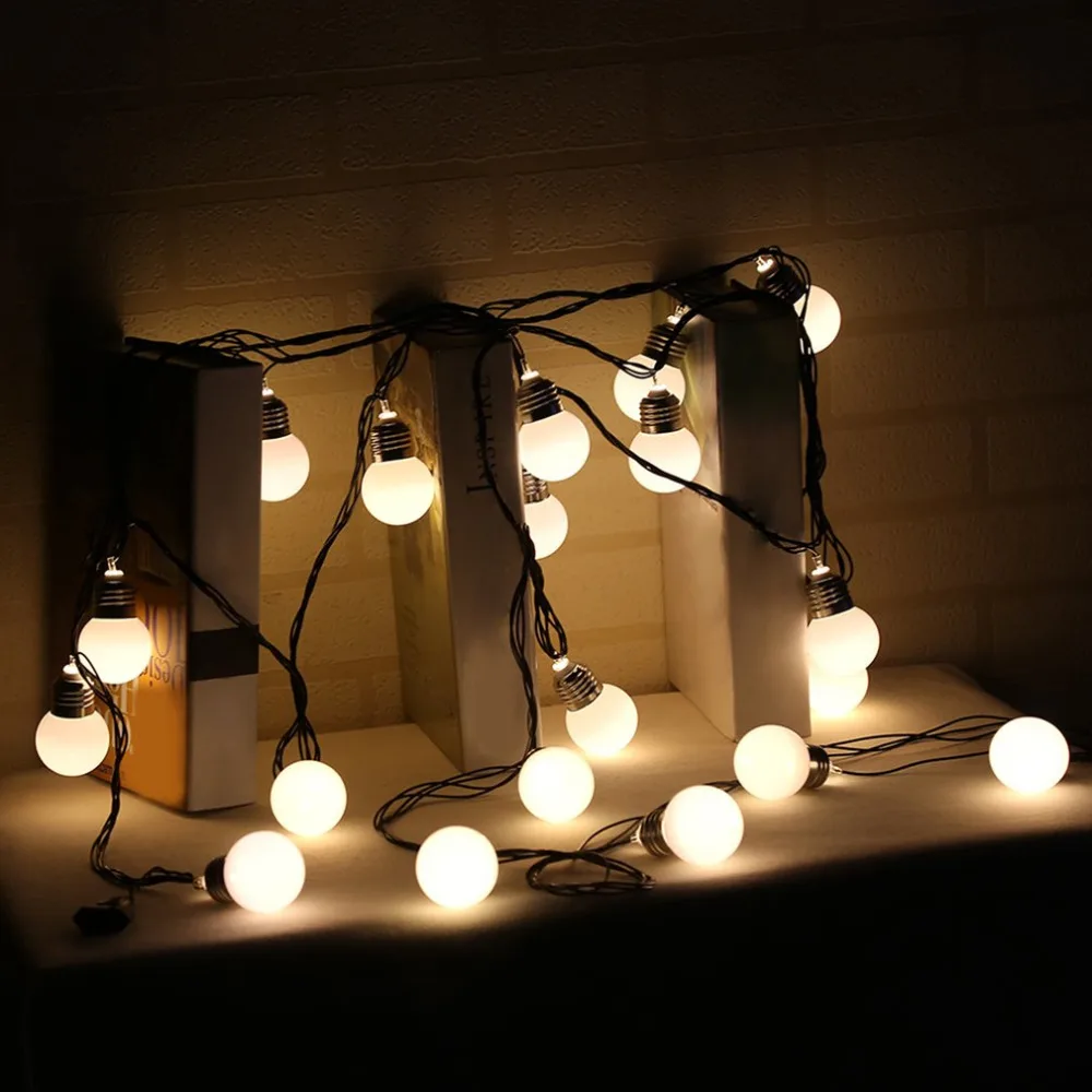 

Hook Round Bulbs 6M 20LEDs Festoon Party Fairy String Lights for Indoor Outdoor with Milky White Lampshade BZ531