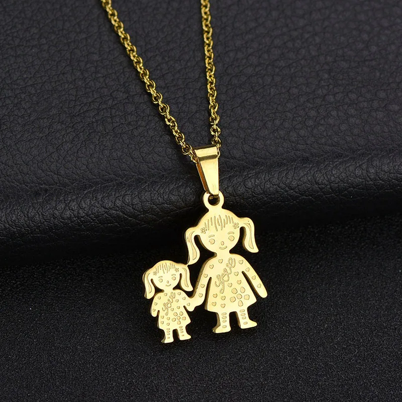 UZone мода мама дети семья ожерелье s Нержавеющая сталь мать дочь сын ожерелье для детей подарок