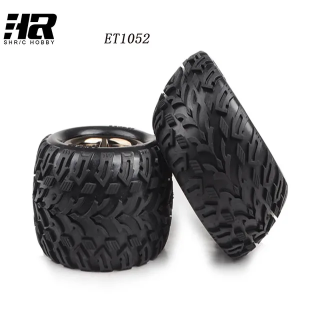 Best Price 2pcs ET1052 wheel Tire components  tire diameter is 136MM width 73MM adapter 17MM Suitable for RC car 1/10 VKAR BISON