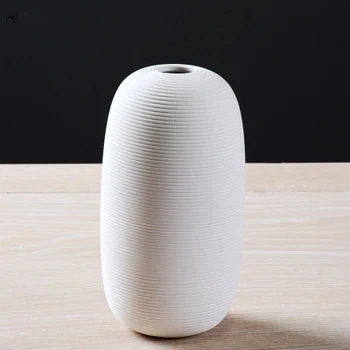 

Simple White Cylindrical Vase Ceramic Crafts Ornaments Home Accessories Ceramic Flower Vase Decoration For Home