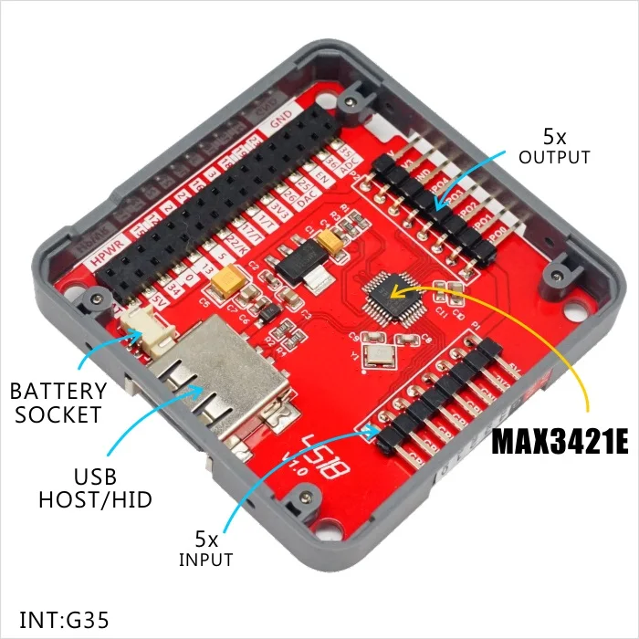 Продажа M5Stack Новый font b USB b font модуль font b USB b font хост HID с MAX3421E SPI интерфейс выход * 5 вход * 5 совместим с M5Stack ESP32 Стекируемый комплект