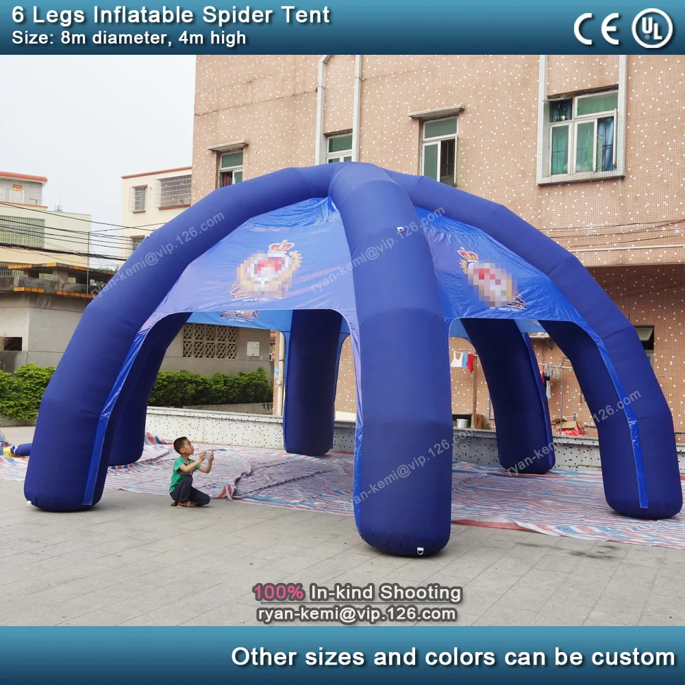 6 legs 8m diameter blue inflatable spider tent large inflatable party tent outdoor events inflatable cover marquee inflatable dome tent 5