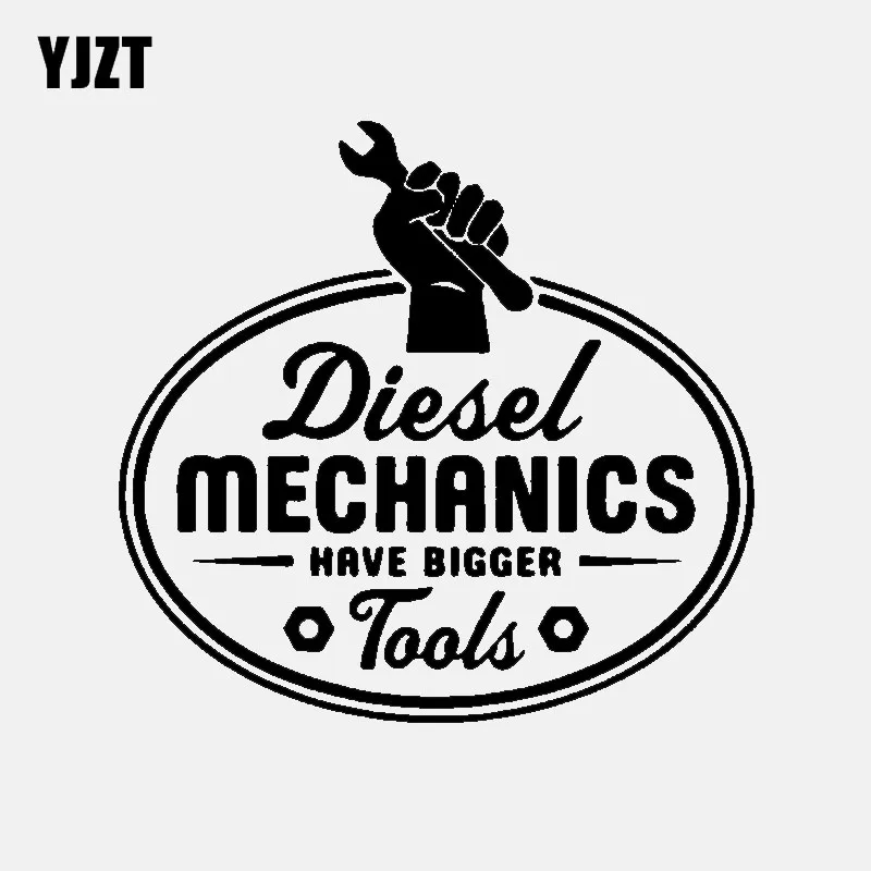 

YJZT 14.5CM*13.6CM Fashion Diesel Mechanics Bigger Tools Vinyl Car Window Sticker Decal Black Silver C11-1820