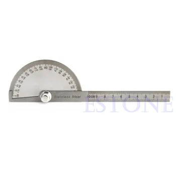 

Stainless Steel Round Head Rotary Protractor Angle Finder Rule Measure Tool Kit