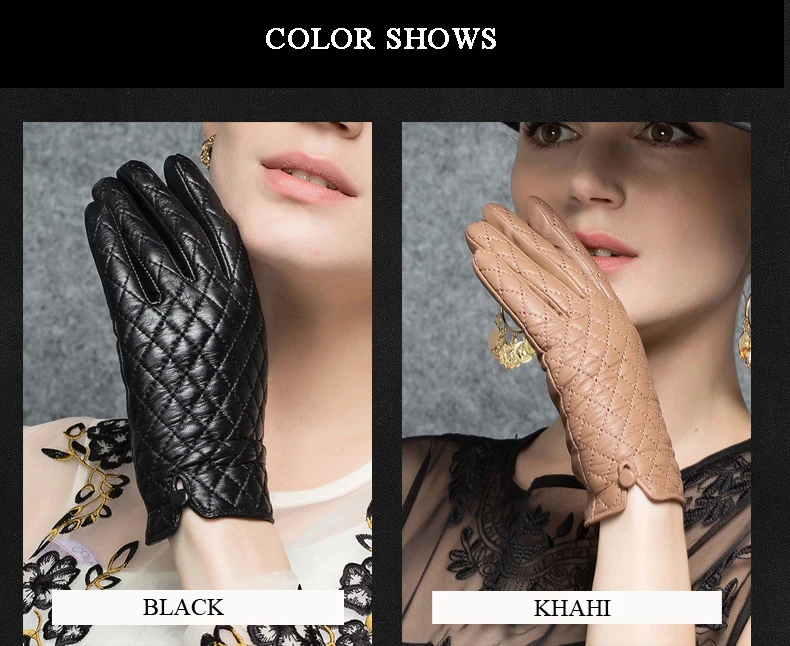 YY8710 Новое поступление европейский стиль женские замшевые перчатки из натуральной кожи женские боты классические клетчатые черные/хаки короткие тонкие варежки