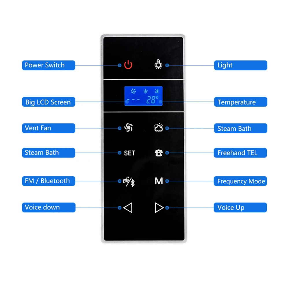 3KW Wall mounted Mini Steam Sauna Machine Shower Steam Bath Accessories Kits With Bluetooth Phone sauna controller LCD Display 5