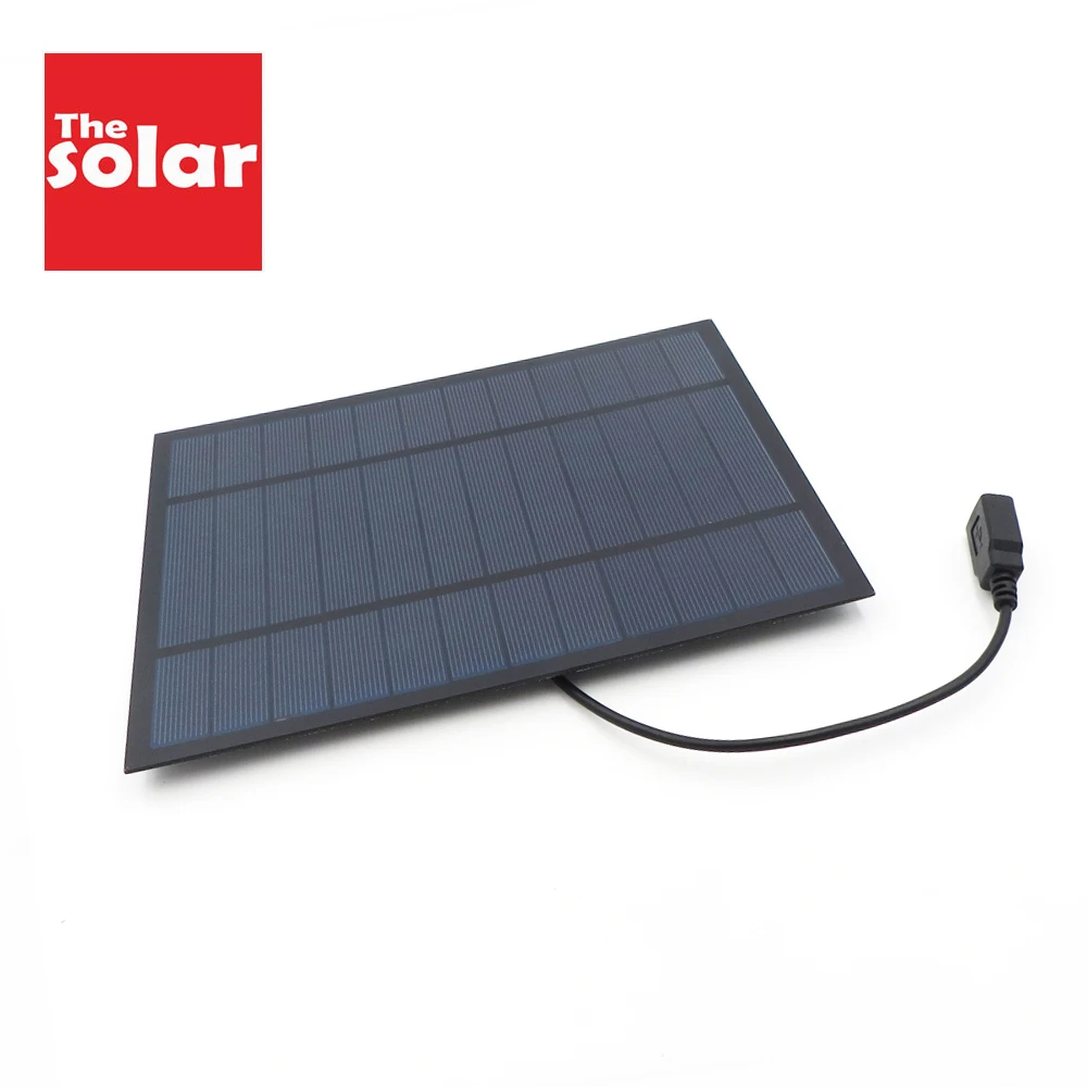

6W Powerbank Solar Panel Charger Poly Solar Cell DIY Solar Charge Battery cable 30cm 5V USB output Solar Panel 6V