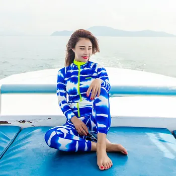 

HISEA UPF 50+ Lycra Women Snorkeling Wetsuit Swimsuit Surf Two-pieces Diving Swimming Swimwear Full Body Water Sports Rash Guard