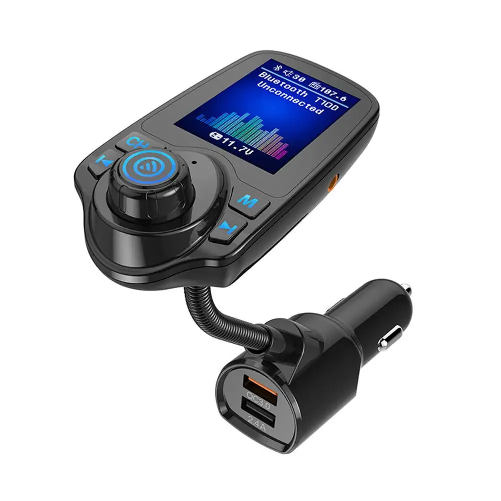 Модернизированная версия автомобиля Bluetooth fm-передатчик mp3-плеер Комплект карта авто зарядное устройство быстро с QC3.0 двойной USB Вольтметр и AUX вход/выход