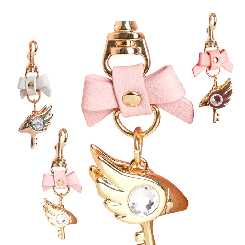 

Cardcaptor Sakura 20th Anniversary Bowknot Golden Jewelry Keychain Pendant Bag Charms Handbag Accessory Purse Ornament