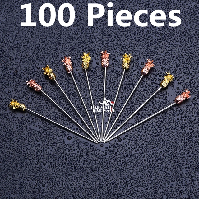 $US $89.20 100pcs Length-11.5cm Fruit Cocktail Pick Stick Stainless Steel  Bar Tools Drink Stirring Sticks Martini Pick Party Accessories