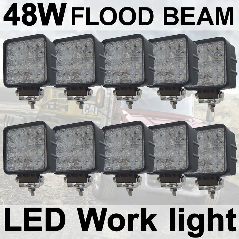 Tkeapl THTMH 10X 48W off road Flood Square LED Work Light font b Lamp b font