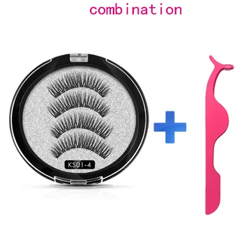 MB Magnetic eyelashes with 4 magnets Mink eyelashes natural long with applicator faux cils magnetique False Lashes extension 4