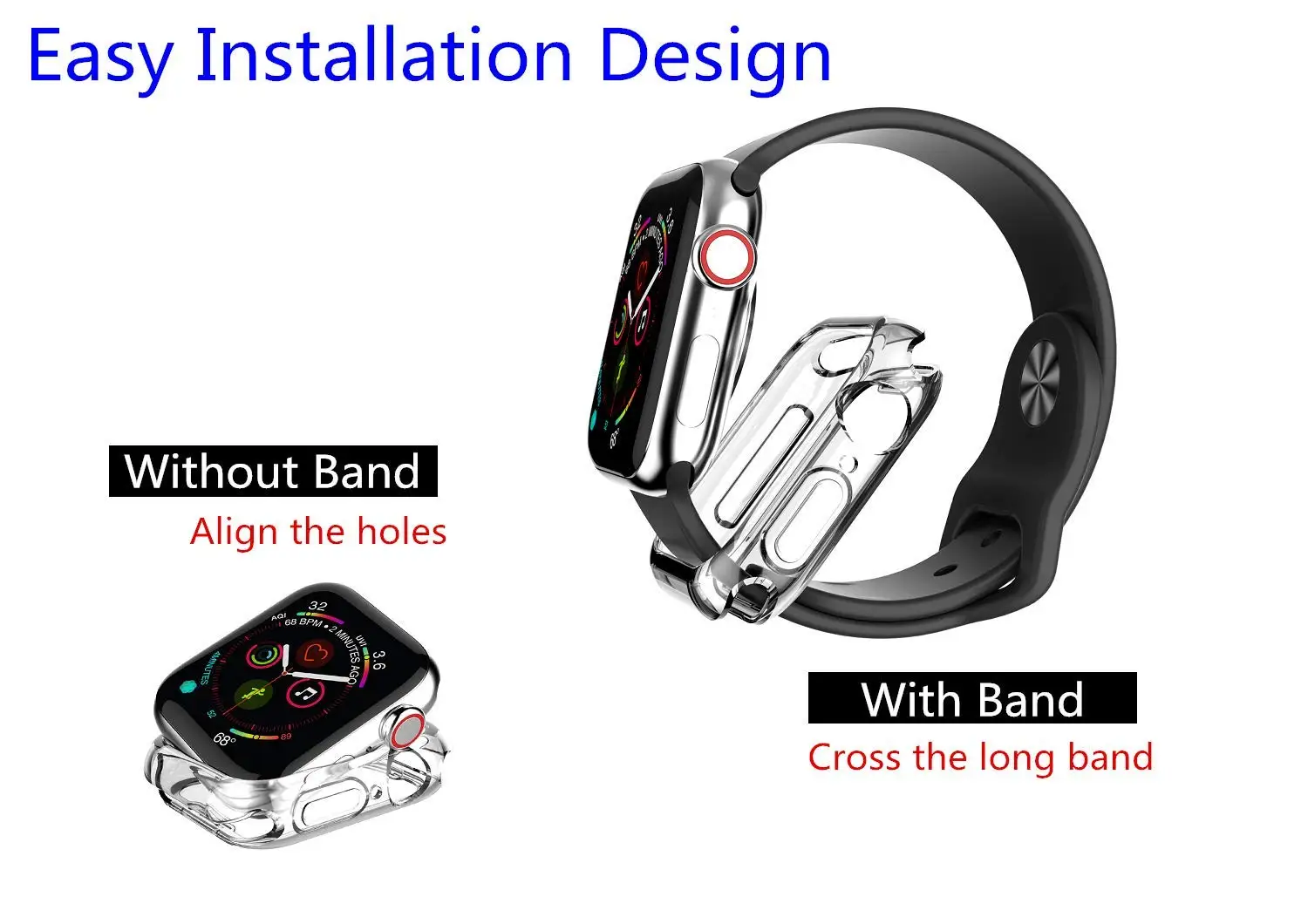 Чехол для Apple Watch Series 4, [3-Pack] Мягкий защитный чехол-бампер из ТПУ для IWatch Series 4