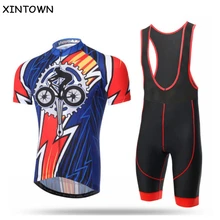 Велосипед Xintown комплект одежды для велоспорта Ropa De Ciclismo Велоспорт короткий рукав костюм для велоспорта из шерсти Джерси(bib) шорты Комплект Maillot Roupa