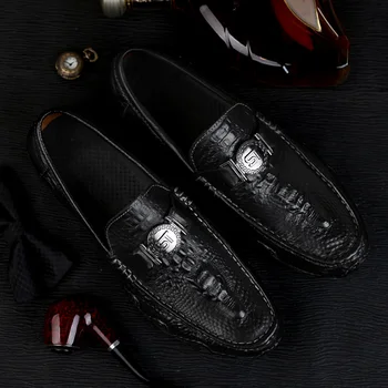 crocodile skin loafers mens