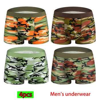 

2019 New Hot Sale 4 Pack Men's Underwear Cotton Boxer Shorts Pouch Soft Underpants Knickers Letter Printed Shorts clothes