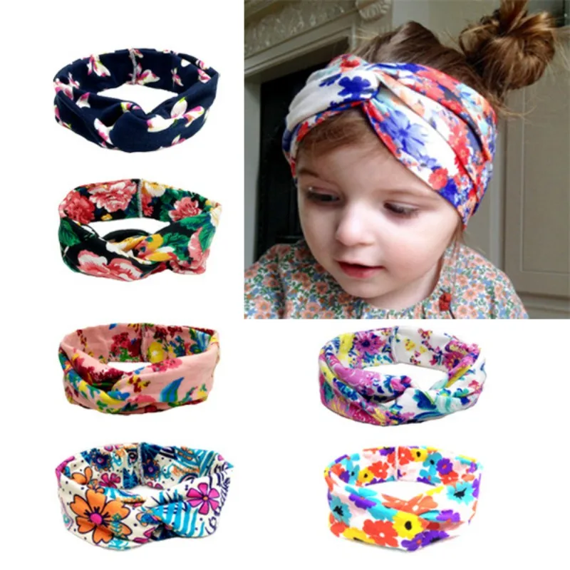 Knotted Headband For Girls 2019 Print Hair Bows Elastic Turban Head Wraps Kids Top Knot Hairband Accessories | Детская одежда и