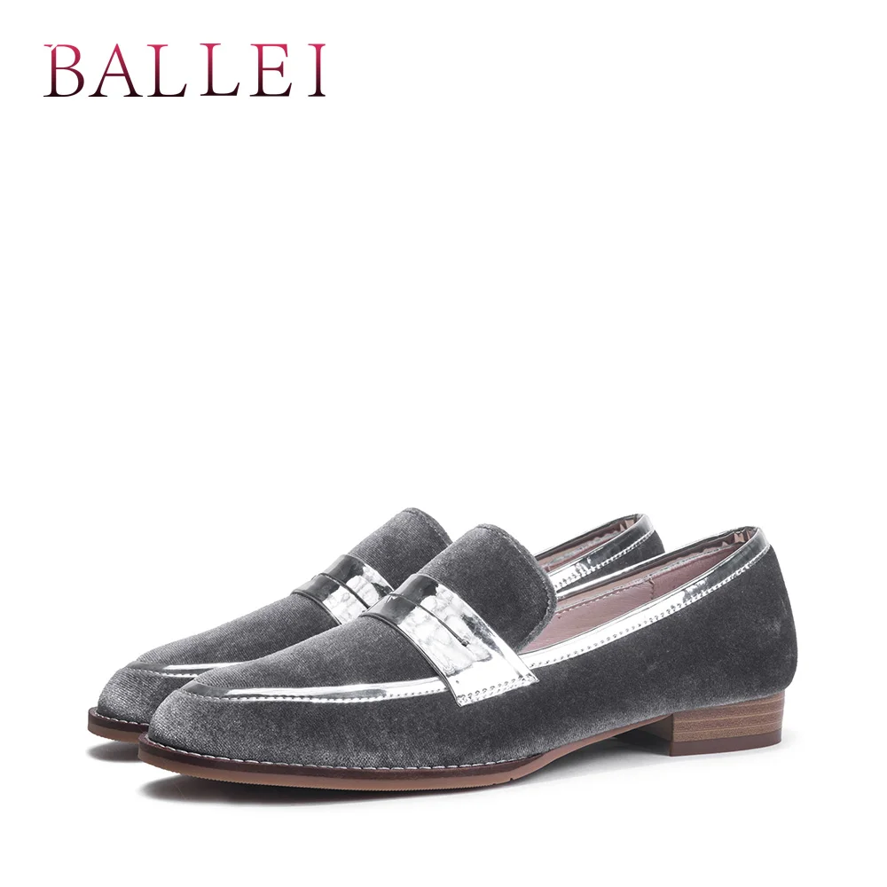 Rétro on Appartements Élégant Bout Décontracté Supérieure gray Black P35 Femme Troupeau Talon Confortable Ballei De Qualité Classique Slip Bas Rond Chaussures Luxe ZwAIxqPg