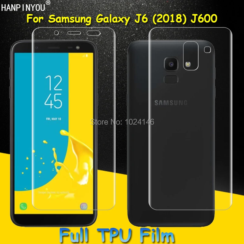 

Front / Back Full Coverage Clear Soft TPU Film Screen Protector For Samsung Galaxy J6 2018 Cover Curved Parts-Not Tempered Glass