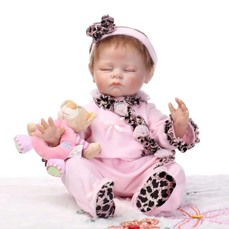 55cm silicone reborn babies dolls closed eyes sleeping ...