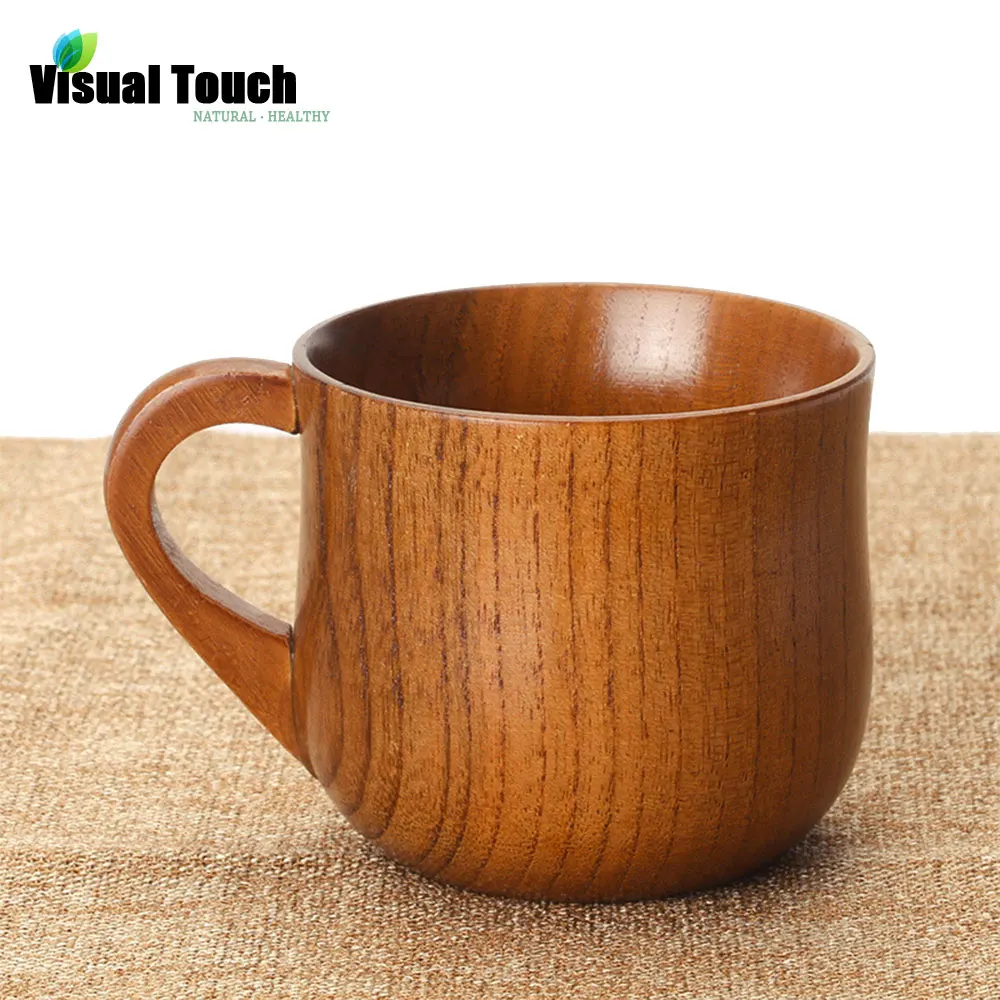 Визуальный контакт натуральный древесина ююба деревянное ремесло чашка ручной работы кружка подарочные столовые приборы