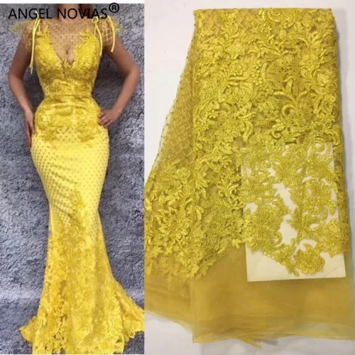 ANGEL NOVIAS длинное желтое кружевное платье русалки Abendkleider арабское элегантное вечернее платье Vestidos Noche Fiesta платье на выпускной - Цвет: Цвет: желтый