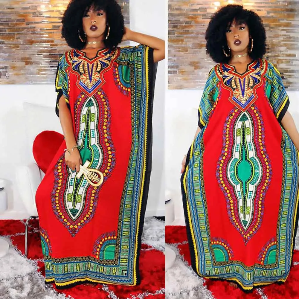 african print kaftan dress
