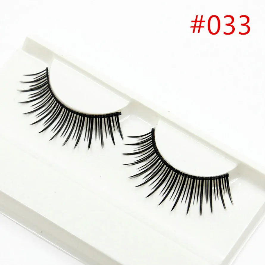 New 1 Pair 3D False Eyelashes Korea Natural Nude Makeup Long Mink Eyelashes Handmake Eye Lashes Makeup Kit Gift #H033
