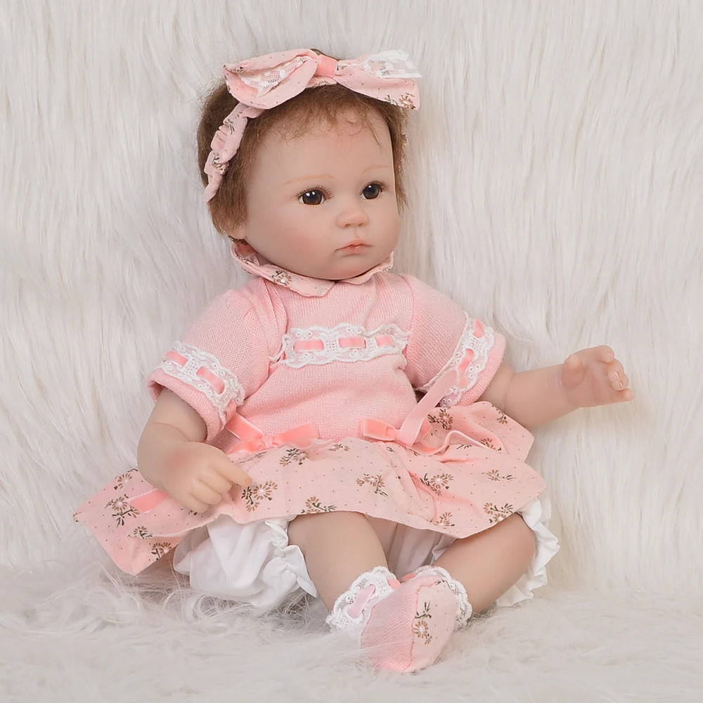 

Hot Sale 17inch Reborn Baby Doll Lifelike Newborn Doll So Cute And Lovely With Beautiful Pink Clothes Christmas Or New Year Gift
