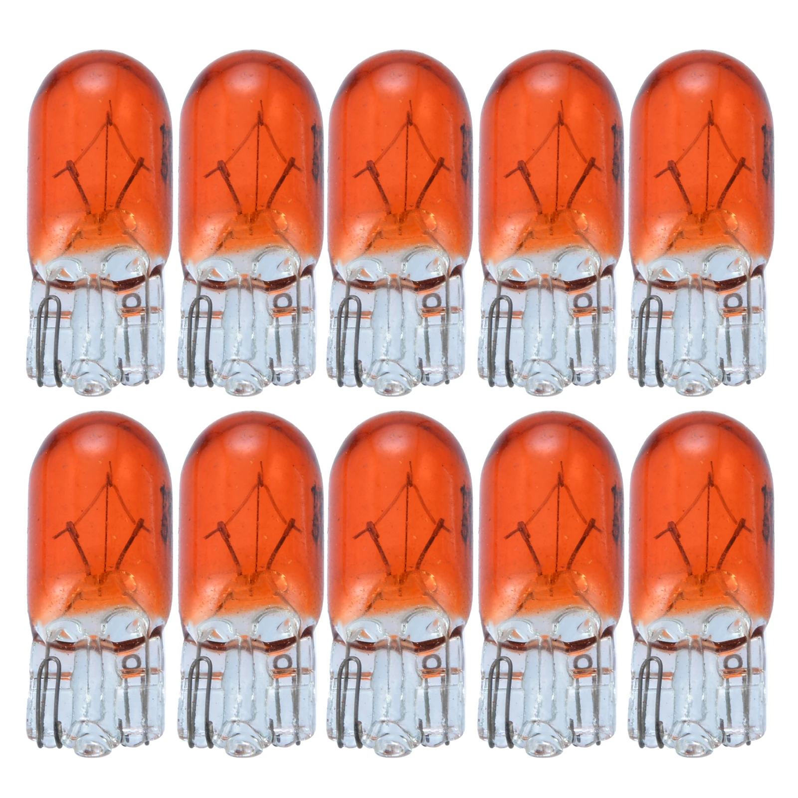 

10pcs/set T10 168/W5W Halogen Lights Amber/Orange 12V 5W Wedge Lamp Instrument Light Reading Light