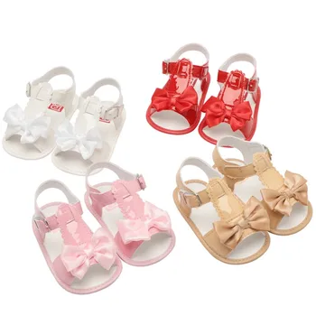 

Baby Summer Girls Shoes Fashion Infant Baby Sandals Soft Shoes Bow PU Leather Princess Sandals Slip Breathable Toddlers Shoes